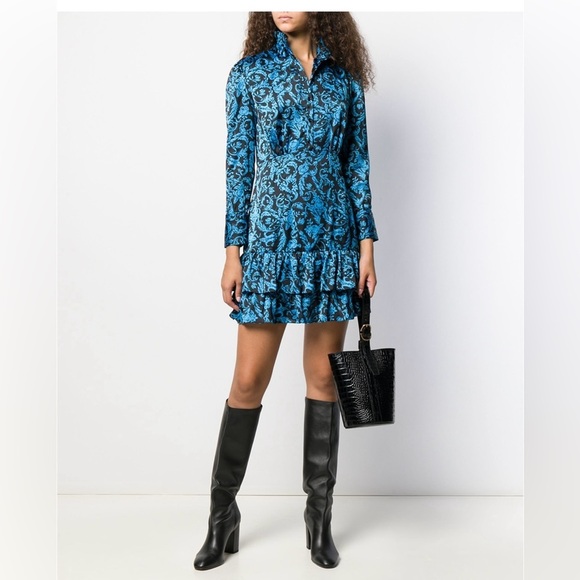 Sandro Brocade Print Short Dress Sz 40 - Picture 2 of 7